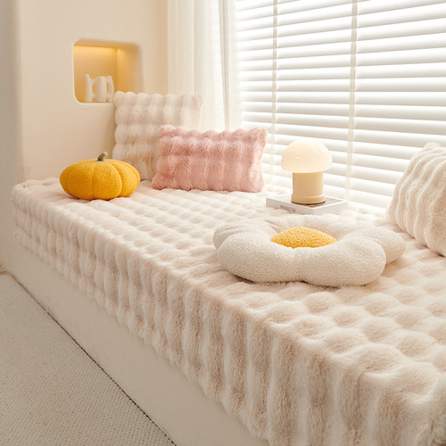 Rabbit Plush Bay Window Mat Winter Style  New Window Sill Mat Balcony Seat Cushion Cream Ins Style Tatami Customization