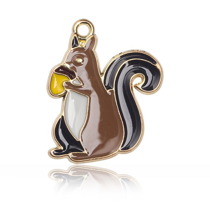작은 다람쥐 기름방울 펜던트 29*19mm1.85g 1개