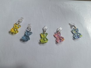 Mobile Phone Dust Plug Color Teddy Bear Cartoon Phone Pendant Phone Case Accessories or Interface Phone Dustproof