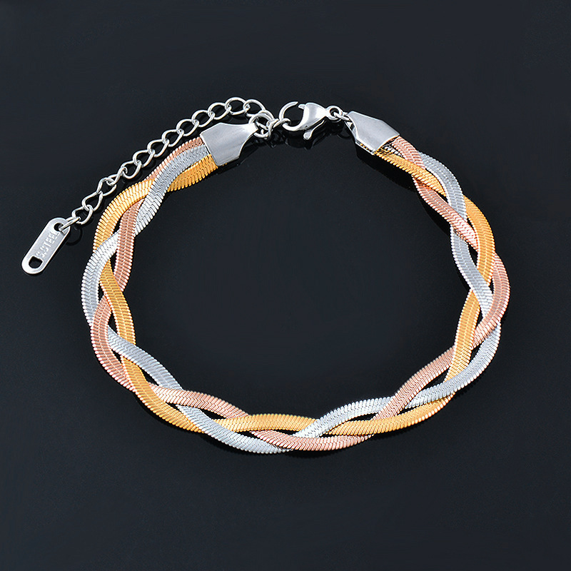 Simple Style Geometric Titanium Steel Plating Bracelets 1 Piece display picture 4