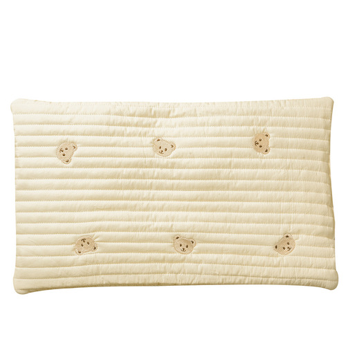 Factory newborn double-sided pillow pure cotton embroidered baby breathable flat pillow baby summer sweat-absorbent newborn baby