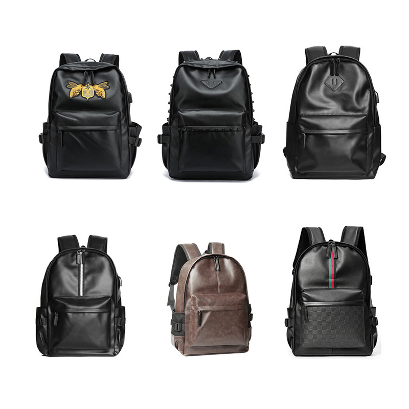 New men's large backpack, Korean style women's backpack, men's casual student school bag, travel PU leather laptop bag, trendy wholesale New men's large backpack, Korean style women's backpack, men's casual student school bag, travel PU leather laptop bag, trendy wholesale