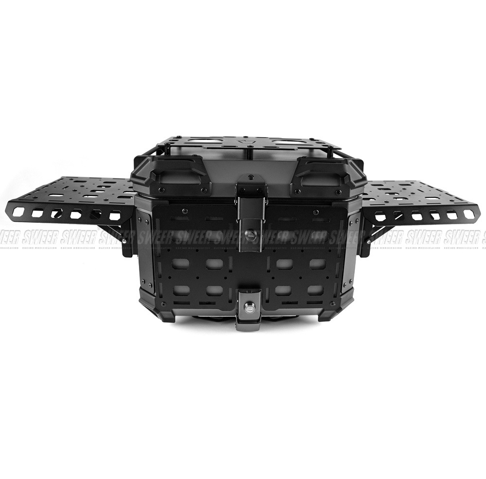 45L Motorcycle Aluminum Alloy Tail Box Foldableing Armor New Aluminum Alloy Quick Release Waterproof and Anti-Collision Trunk
