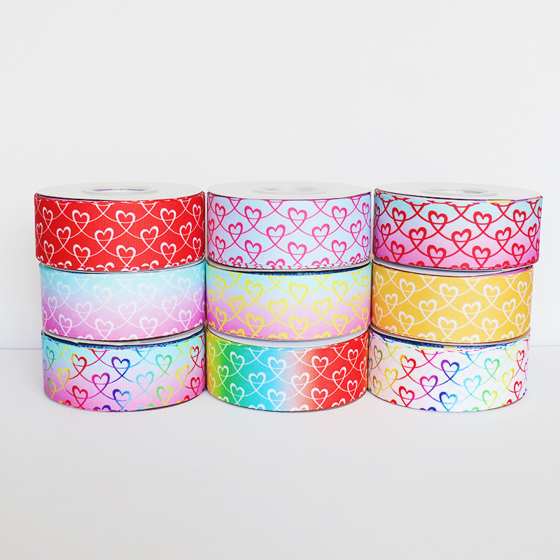情人节辅料涤纶织带螺纹色丁带520礼品盒鲜花装饰蝴蝶结绑带定 制