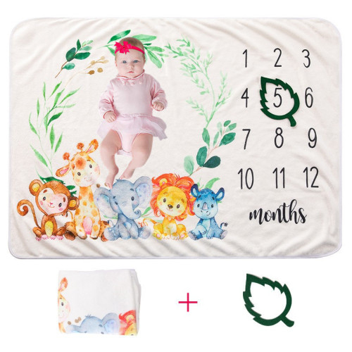 Baby Milestone Month Photo Blanket Infant Photography Blanket Photo Prop Creative Digital Background Cloth Cross-border Best Seller