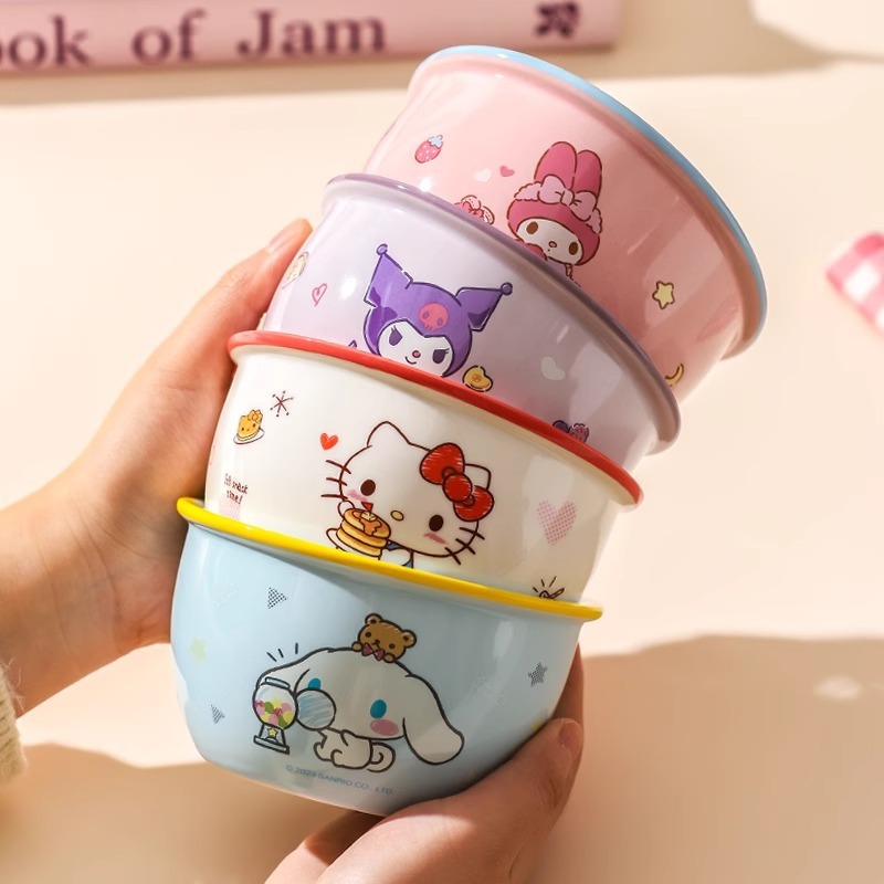 Sanrio Ceramic Tableware 4.7inch Ceramic Bowl Children's Eating Bowl Hello Kitty Kuromi Rice Bowl Soup Bowl