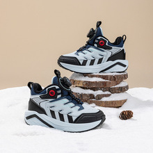 HOBIBEAR加绒男童冬季二棉运动鞋户外老爹鞋女童纽扣鞋厂家直销