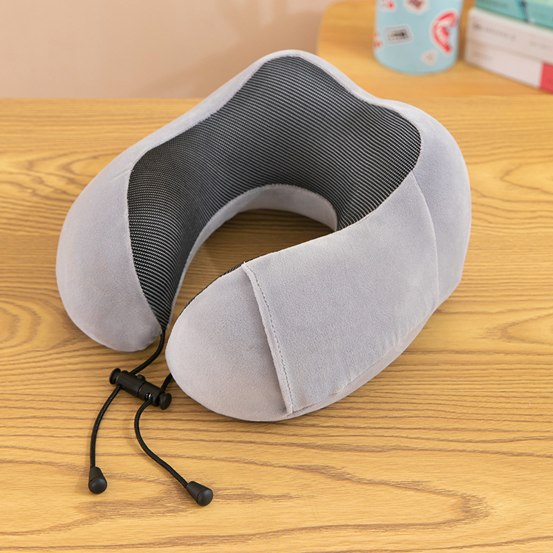 Almohada en forma de U de negocios, almohada para el almuerzo de oficina, viaje de negocios, almohada para el cuello de rebote lento, almohada en forma de U de espuma con memoria de joroba