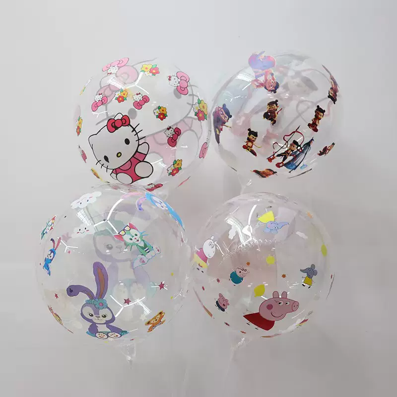 24寸印花波波球印花飞天章鱼飘空气球免拉伸摆地摊夜市厂家批发