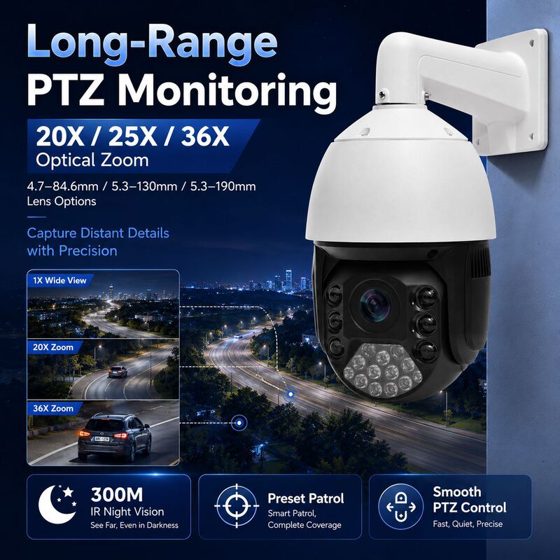 Cross-border exclusive supply of optical zoom camera 8MP ultra-clear 36X outdoor long-distance monitoring 360 ° Panoramic dome camera Cross-border exclusive supply of optical zoom camera 8MP ultra-clear 36X outdoor long-distance monitoring 360 ° Panoramic dome camera
