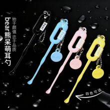 新款精品合金防滑手柄挖耳勺套装可爱卡通少女小熊掏耳勺独立包装