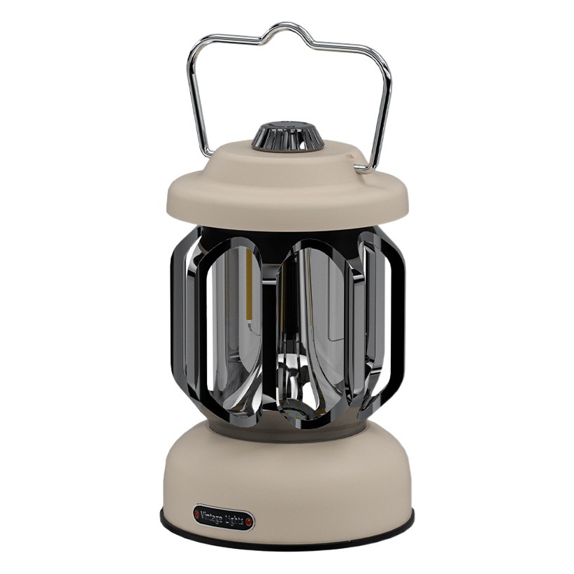 Leopardo nueva linterna retro Typec carga rápida lámpara de la tienda de campaña lámpara de camping hogar stepless atenuación lámpara de camping al aire libre