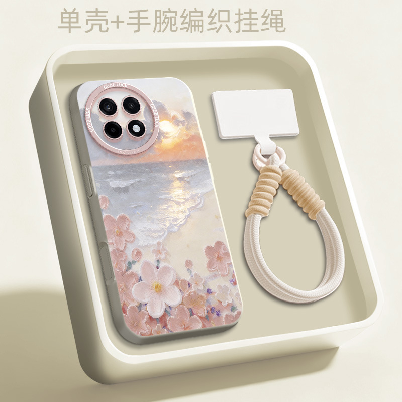 Seaside Oil Painting Flowers Suitable for Oneplus Ace6 Phone Case Ace5 Flowers Ace3Pro Beautiful Anti-Fall Protective Cover