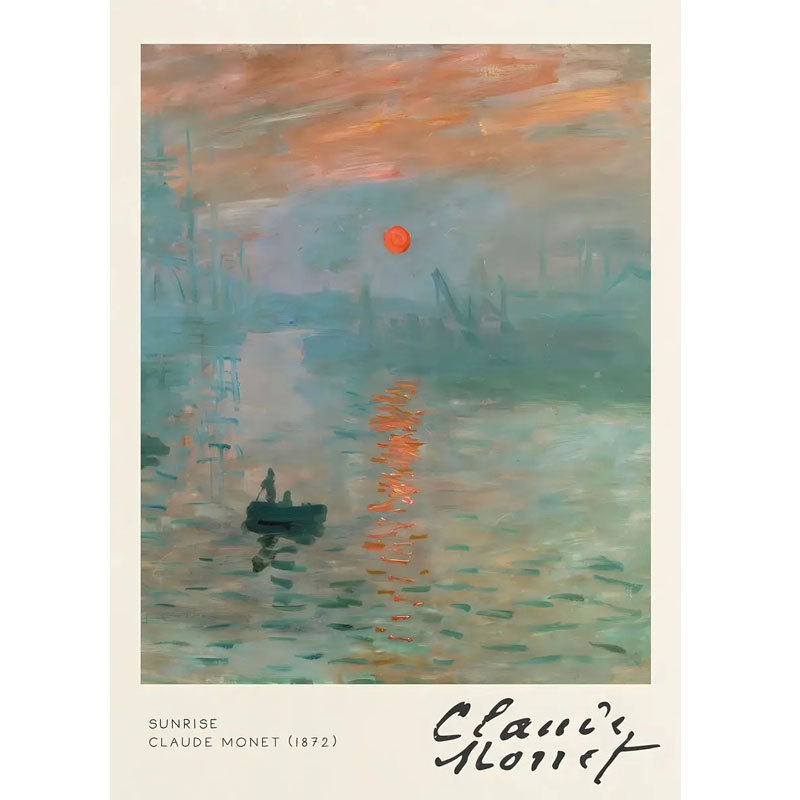 复古莫奈梵高文艺风帆布画世界名画客厅背景挂画走廊玄关装饰画|undefined