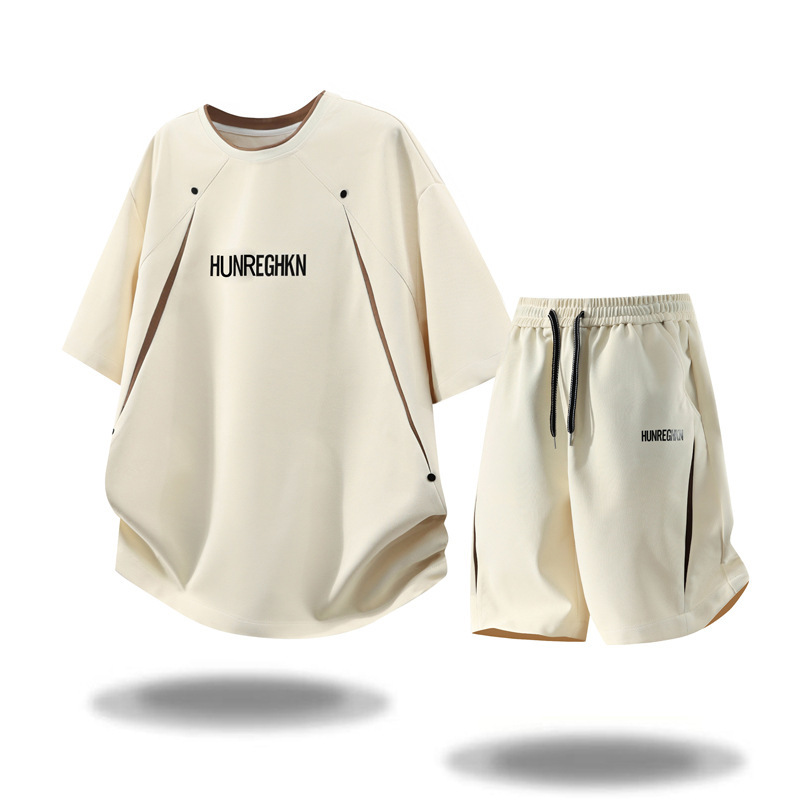 Summer Sports Suit for Men, Running Quick-Drying Clothing, Ice Silk Short-Sleeved Loose Training Clothing, Running Fitness Men's Two-Piece Set Summer Sports Suit for Men, Running Quick-Drying Clothing, Ice Silk Short-Sleeved Loose Training Clothing, Running Fitness Men's Two-Piece Set