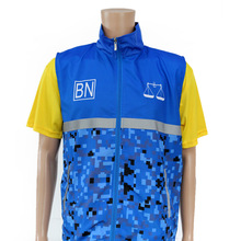 蓝色马甲印刷迷彩安全反光条公益交通指挥马甲定制来图印刷LOGO