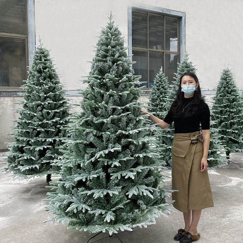 Christmas tree encryption white simulation snow tree encryption PE snow 1.8 meters Christmas tree flocking snowflake snow ornaments