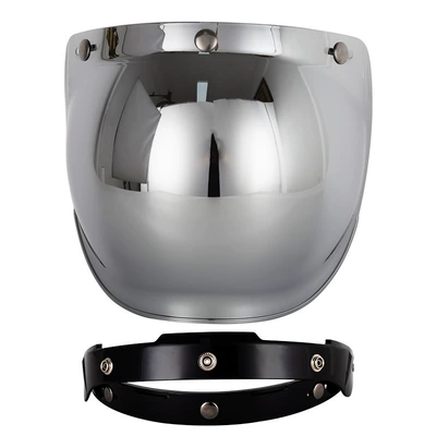 Helmet Retro Sun Protection Lens | Motorcycle Safety Supplies - silver-plated-sheet-with-black-bracket