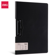 得力5011文件夹黑色折页板夹办公a4竖式文件夹横式资料册批发