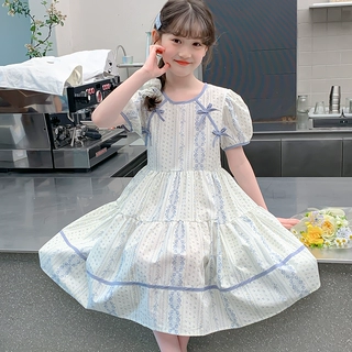 女童连衣裙2025新款洋气儿童夏季裙子小女孩童装公主裙碎花棉布裙