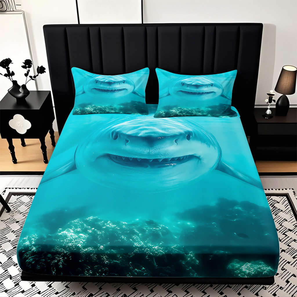 TEMU / JIT Mattress Kits de animales submarinos impresión digital HD ropa de cama