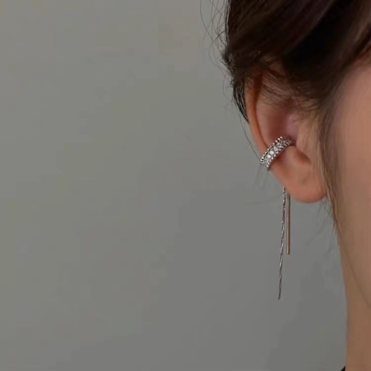 Pendientes montados en la oreja borla sin orejas de Mujer simple elegante pendientes de celebridades de Internet clip de hueso de oreja personalizado de alto grado integrado