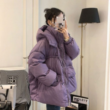 羽绒服女冬季中长款女装韩版时尚保暖抽绳加厚连帽白鸭绒外套女潮