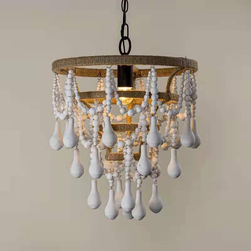 Creative French Bohemian Homestay Wooden Beads Chandelier Living Room Dining Room Bedroom Cloakroom Clothing Store Bar Lighting Creative French Bohemian Homestay Wooden Beads Chandelier Living Room Dining Room Bedroom Cloakroom Clothing Store Bar Lighting