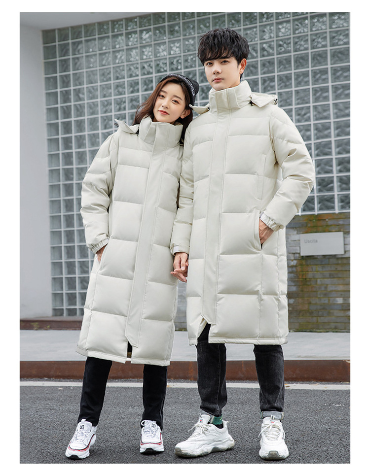 Longline Down Jacket For Men And Women Winter Thickened Coat_voghion.com