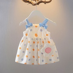 Baby Girls' Summer New Style Cotton Dress with T-shirt and Skirt, Including a Package, Drop Shipping