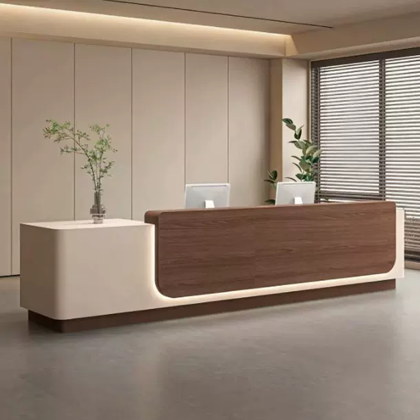 现代简约公司烤漆前台接待台美容院服装店吧台酒店大厅收银台柜台