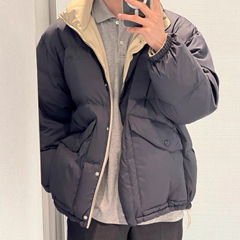 mm家25ss秋冬新款两面穿羽绒服徽标字母双面拉链羽绒服男女同款
