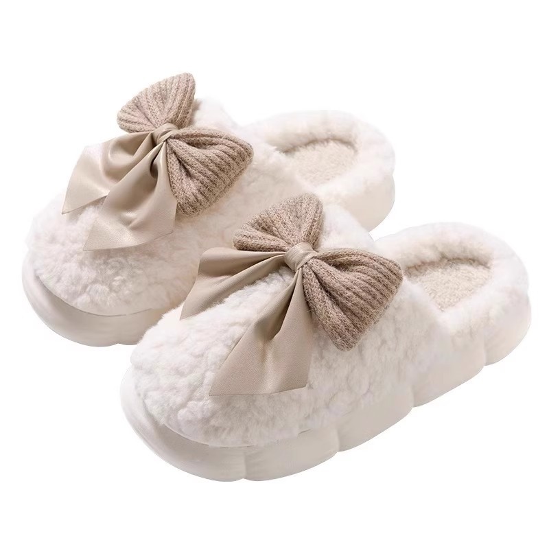 Pantuflas de algodón con sensación de pisar excremento, estilo ins, para chicas energéticas, novedad de otoño e invierno 2025, pantuflas cálidas de felpa para interiores del hogar