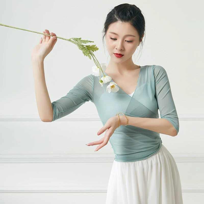 Chinese Classical Dance Half-Body Skirt, 720° Elegant Double-Layer Silk, Stage Performance