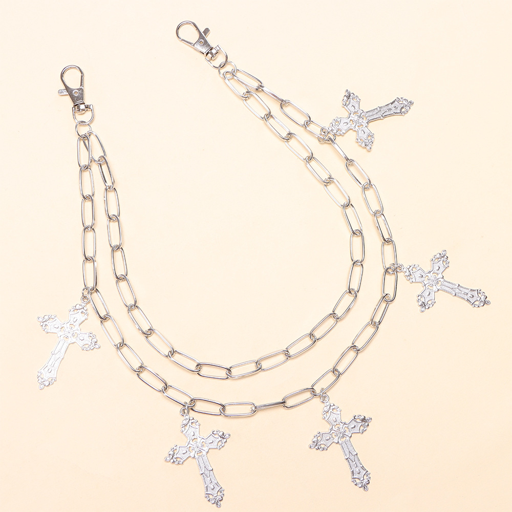 Double Layer Chain For Men Retro Hip Hop Style Belt Chain_voghion.com