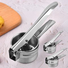 Stainless steel three-in-one potato press potato mashed tool replaceable tablet stainless steel manual vegetable and fruit juicer