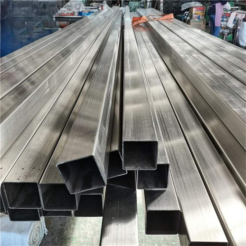 304表面拉丝处理方管供应 焊接流体输送矩形管现货 方管