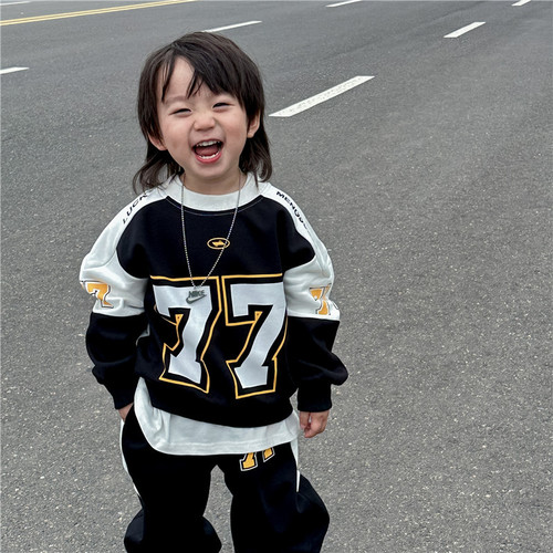 Boys sweatshirt suit  new children's autumn and winter handsome and trendy boys' long-sleeved tops baby children's jackets