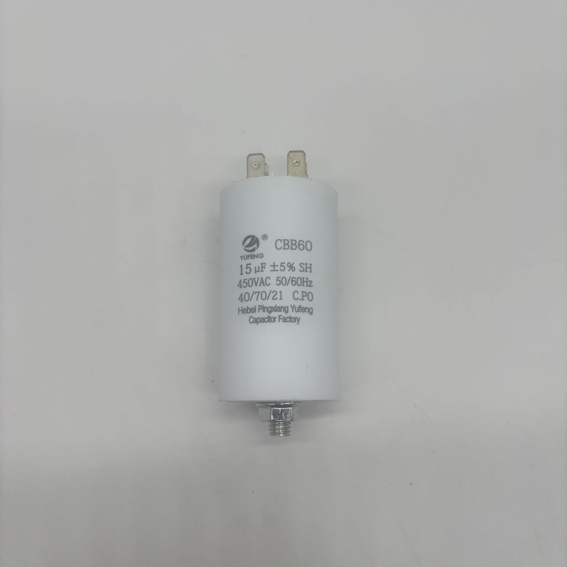 Condensador especial para bomba de agua con motor de tornillo en la parte inferior de la carcasa plástica de película metálica con condensador de doble inserción
