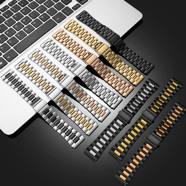 Подходит для Apple Watch с тремя бусинами I-образный металлический ремешок, новый браслет с ремешком Apple Huawei Samsung