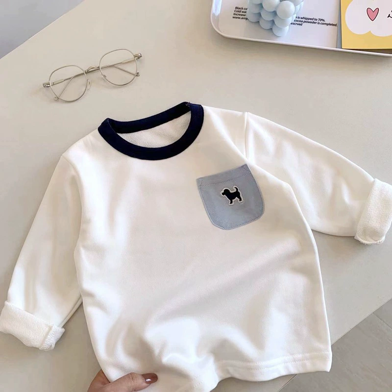 Пуловер Sweatshirt для мальчиков осенью, штаны, детский длинный рукав, набор, детская одежда, с вышивкой