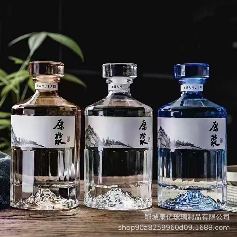 厂家批发泡酒瓶创意酒瓶开山洋酒瓶白酒空瓶带盖密封喜酒果酒瓶