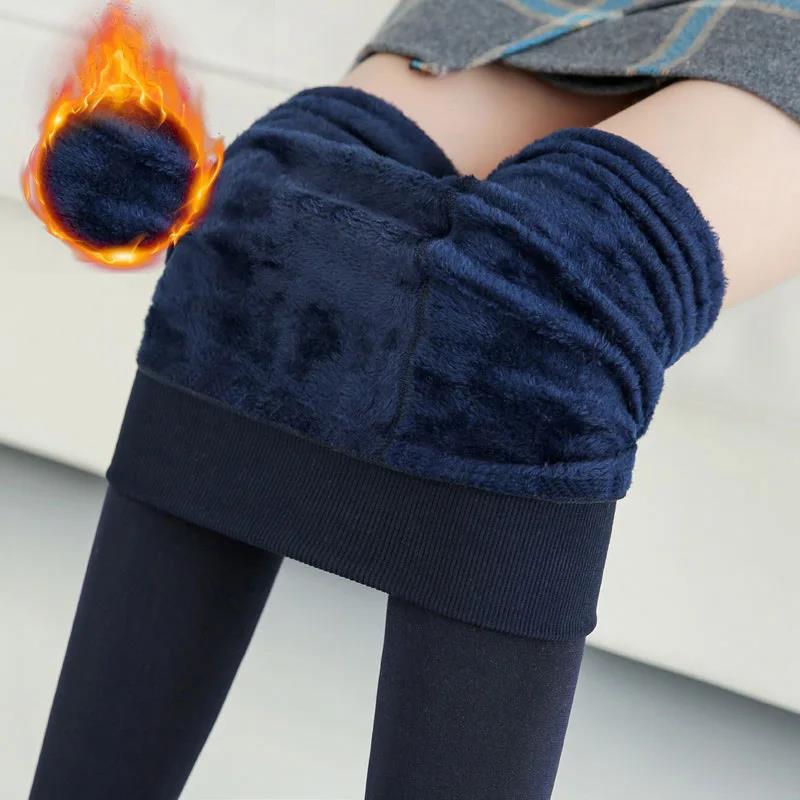 Abbigliamento da donna leggings invernali caldi per le donne da indossare come capospalla senza formazione di pallini collant a vita alta in velluto perlato di grandi dimensioni_voghion.com