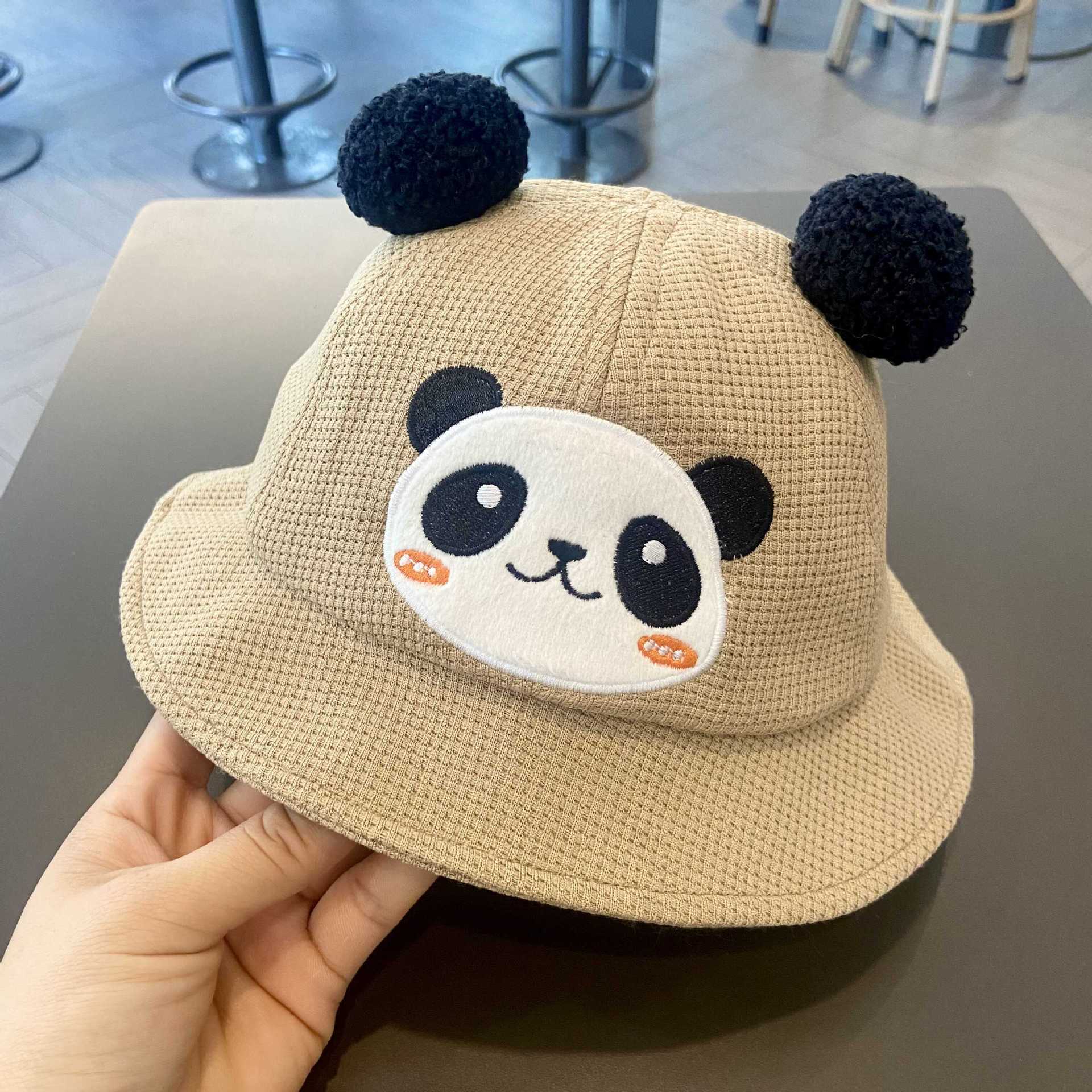 Sombreros para bebés primavera y otoño lindos super lindos niños panda sombrero para bebés coreanos sombrero de pescador de sombrero para niños de otoño