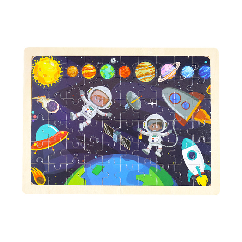 60 piezas de madera puzzle de dibujos animados para niños cuentos de hadas puzzle plano para bebés juguetes de bloque de construcción de puzzle de educación temprana