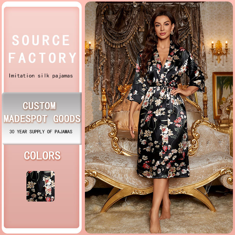 Popular Independent Brand Sexy Sleepwear Casual Camisole Shorts Nightgown Summer Thin Home Wear Bathrobe Ice Silk Women's Backless