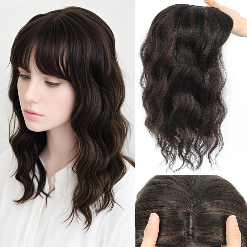 クロスボーダーフレンチスタイルエアーヘアウィッグ 女性用 夏 白髪隠し 頭頂部補充用ウィッグ 目立たない人工毛ウィッグ|undefined