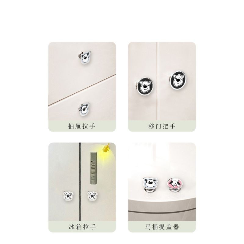 可爱小狗美甲马桶按压器原创高颜值马桶冲水按钮通用厕所水箱按键|undefined