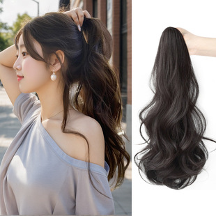 Amazon hot horsetail wig small grab clip chemical fiber high temperature silk curly hair high horsetail factory supply in stock wholesale