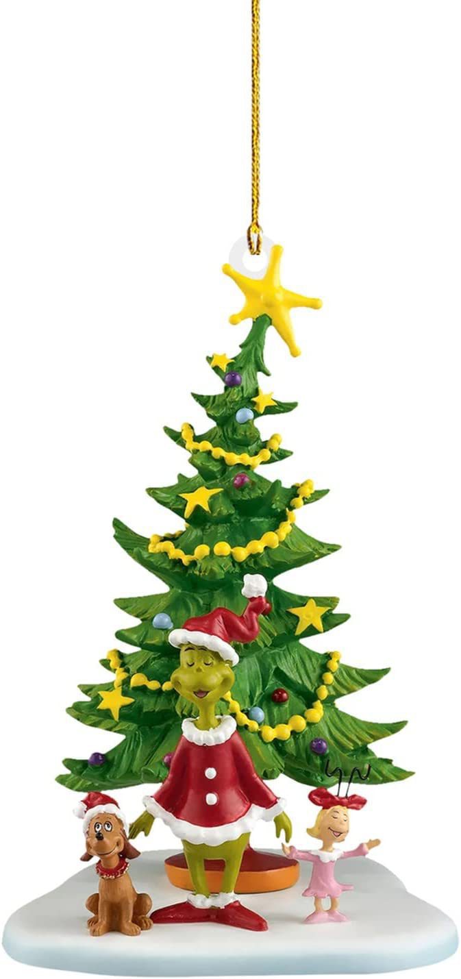 2023 venta caliente adornos de árbol de Navidad colgante acrílico divertido verde Grinch coche decoración del hogar decoración colgante